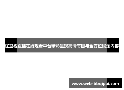 辽卫视直播在线观看平台精彩呈现高清节目与全方位娱乐内容